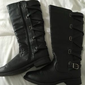Knee high black boots